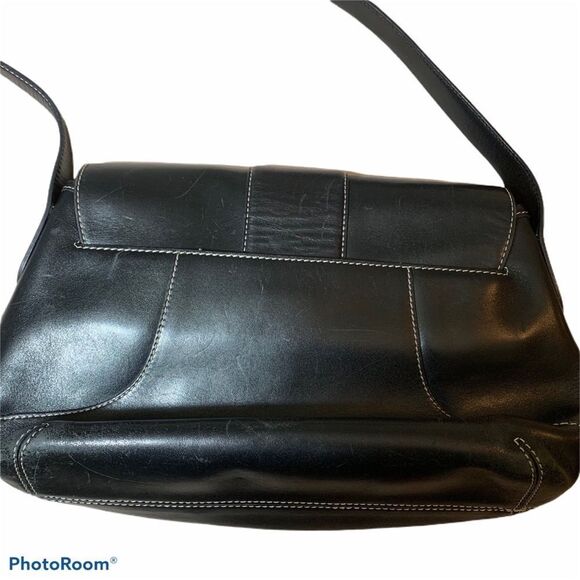 Cole Haan Black Leather Curved Shoulder Bag - Picture 11 of 15
